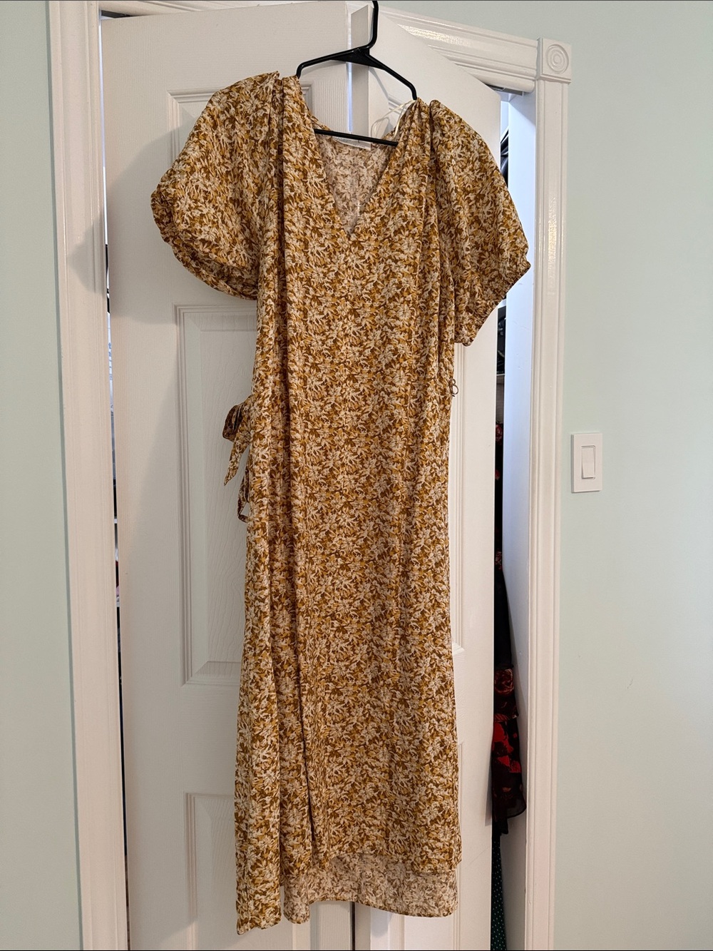 Primark Mustard Floral Maxi Wrap Dress